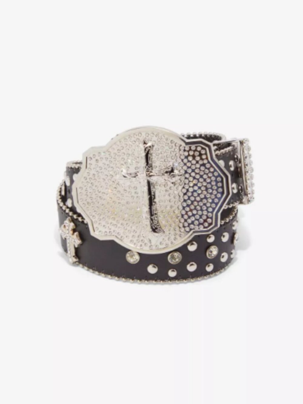 Gothic Cross Stud & Rhinestone Western Belt